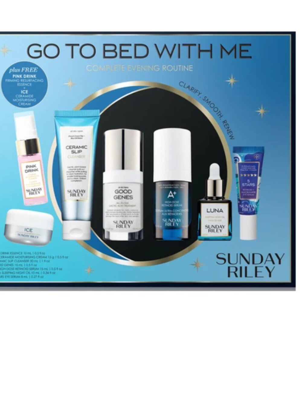 NEW Sunday Riley Go To Bed With Me Set - Good Genes & A+ & More